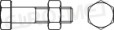 Śruba z łbem 6-kątnym z gwintem na części trzpienia z nakrętką