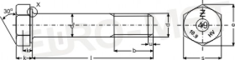 Śruba z łbem 6-kątnym do połączeń sprężanych HV PN-EN 14399-4